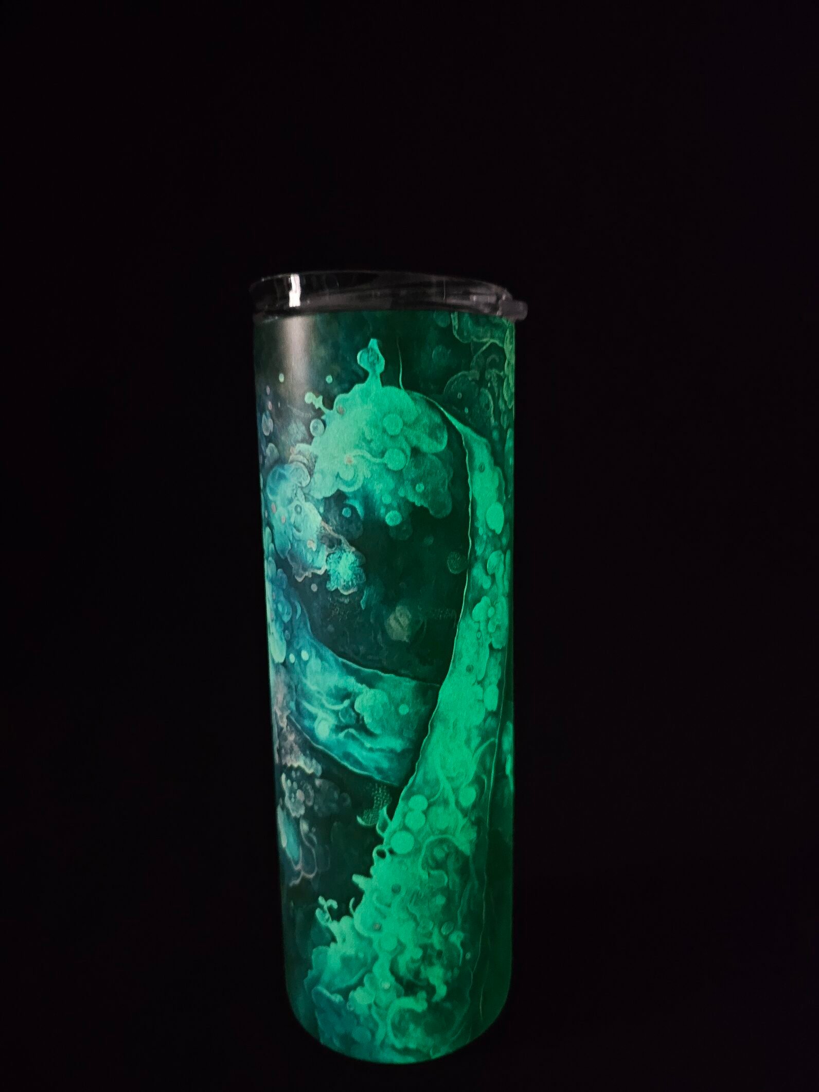 20 oz Glow Green Tumbler – Suicide Prevention Awareness Ribbon - Image 2