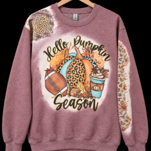 One-of-a-Kind Large Hello Pumpkin Season Crewneck Sweatshirt