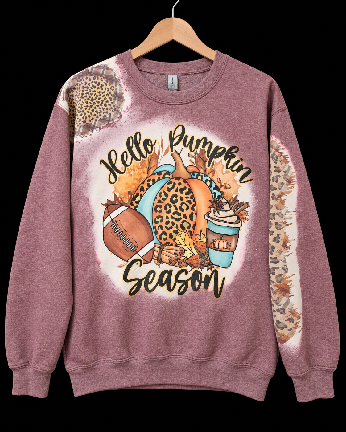 One-of-a-Kind Large Hello Pumpkin Season Crewneck Sweatshirt