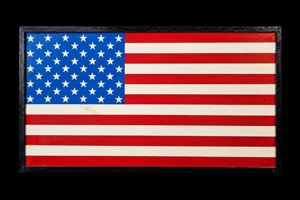 2-Foot Framed Wooden American Flag