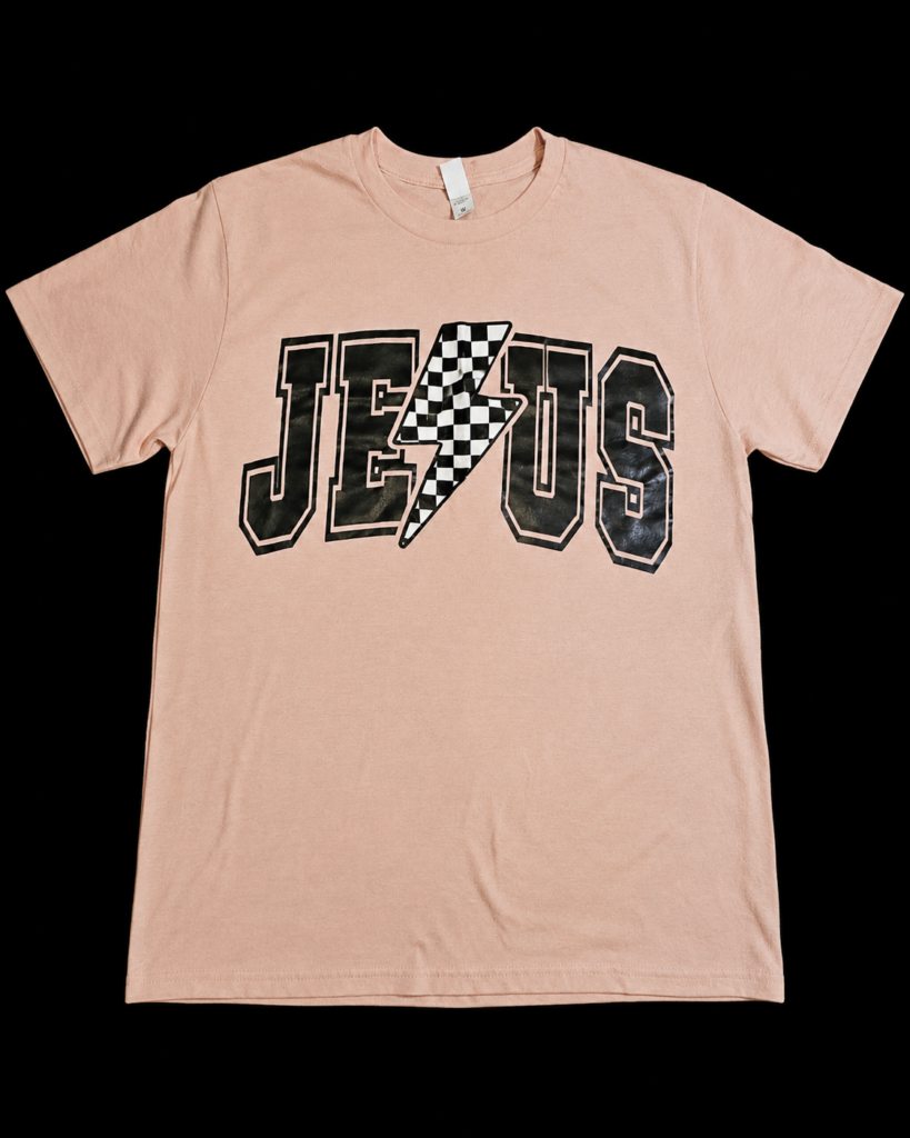 Jesus Checkered Lightning T-Shirt